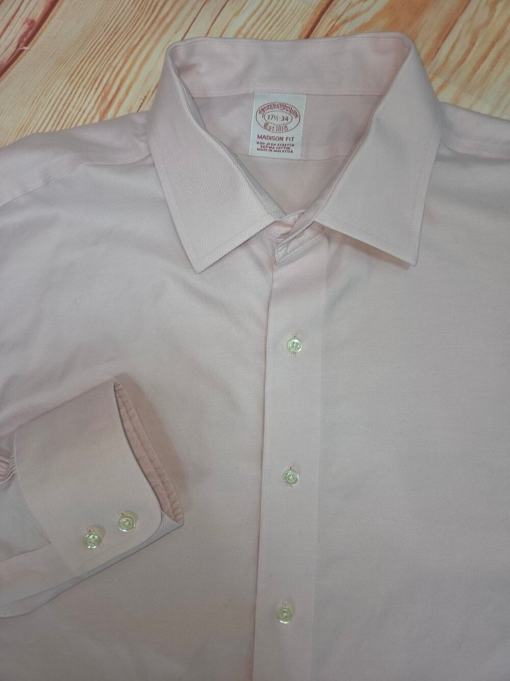 Brooks Brothers Pink Non-Iron Stretch Dress Shirt 17.5-34 XXL